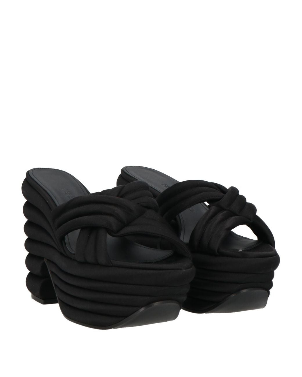 Ferragamo Black Sandals Textile Fibers