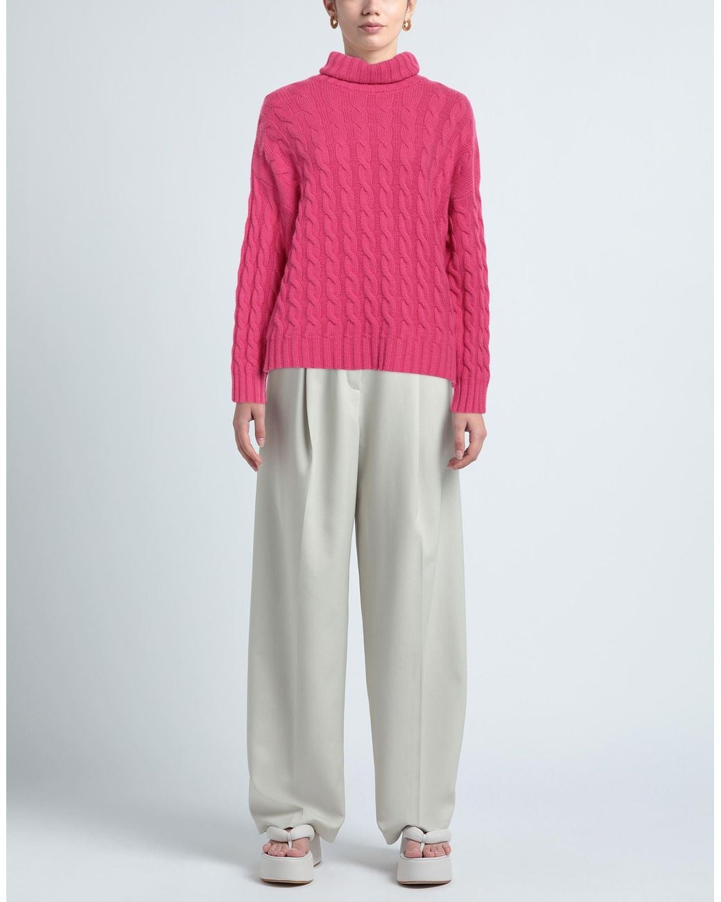 N.O.W. ANDREA ROSATI CASHMERE Pink Turtleneck