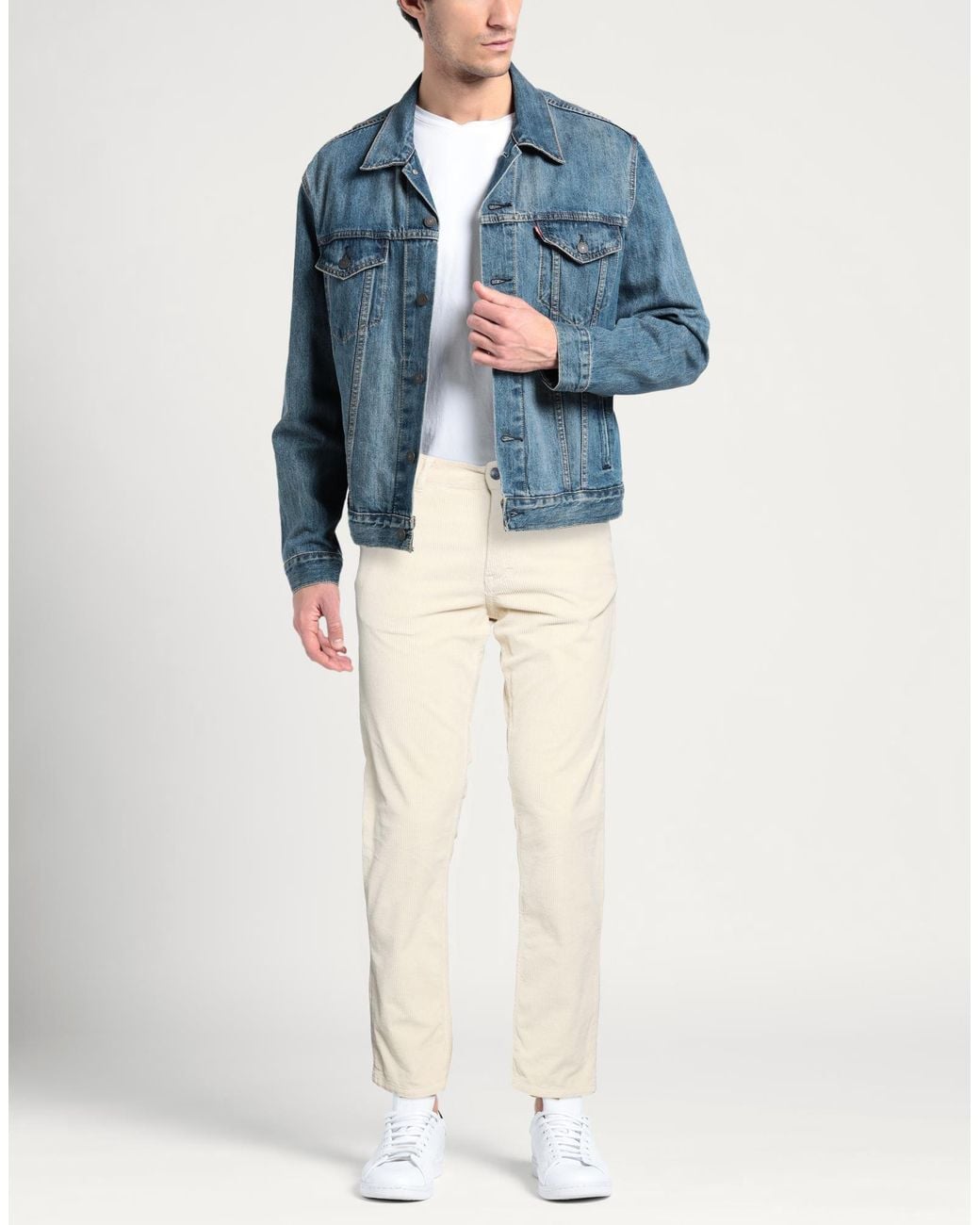40weft Natural Cream Pants Cotton, Lyocell, Elastane for men