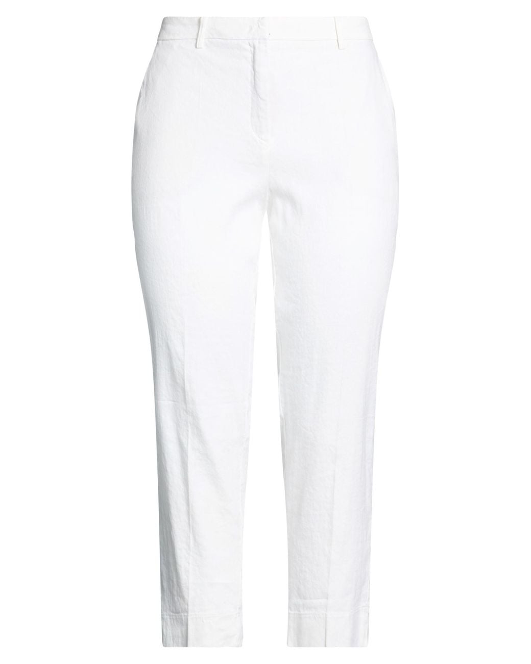 Cambio White Pants Linen, Cotton, Elastane