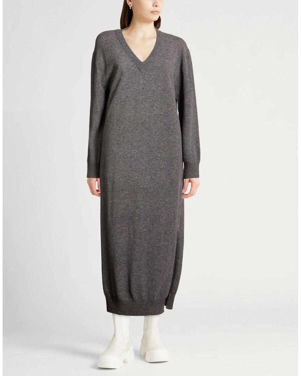 Alysi Gray Crème Maxi Dress Merino Wool, Cashmere