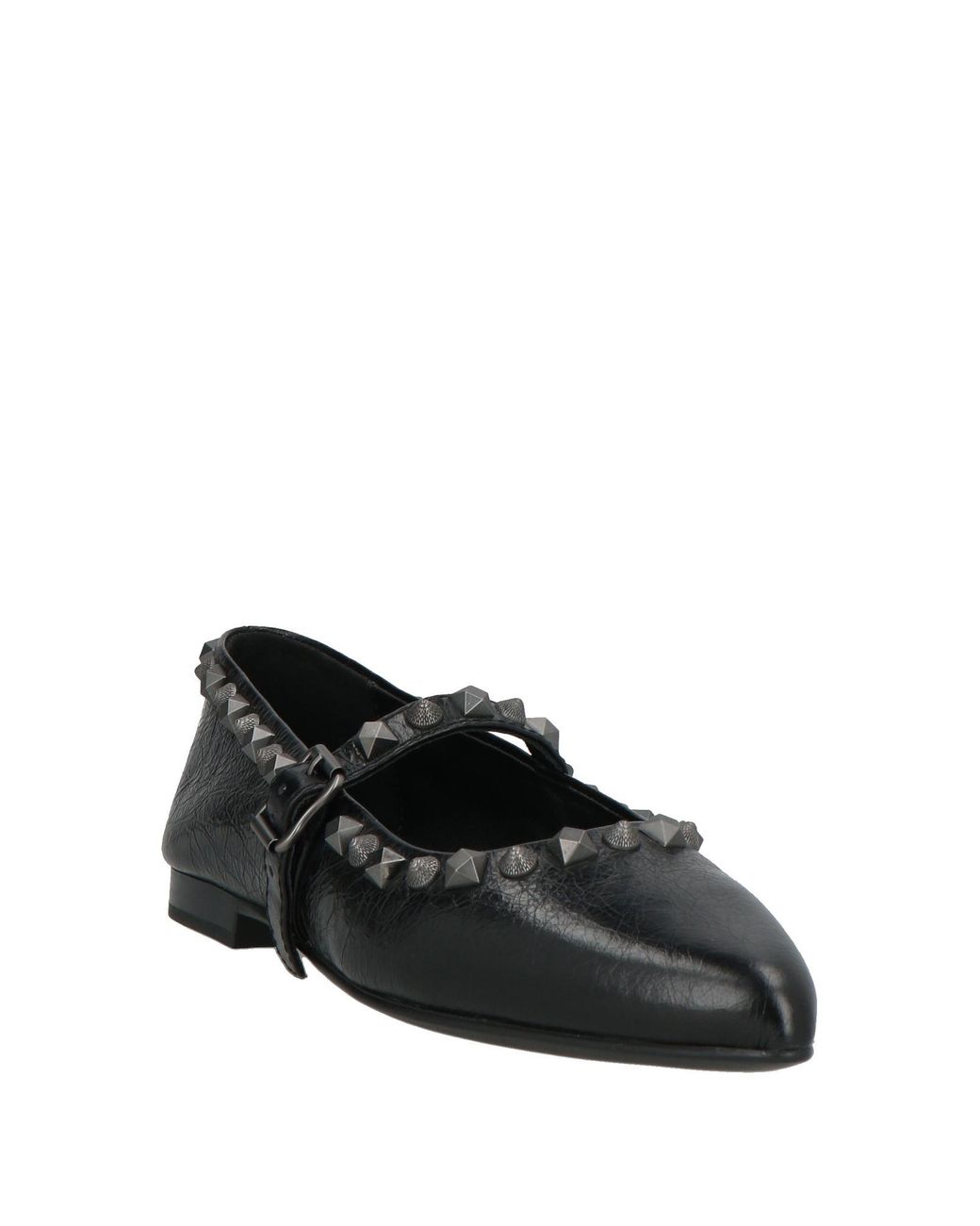 Ash Black Ballet Flats Leather