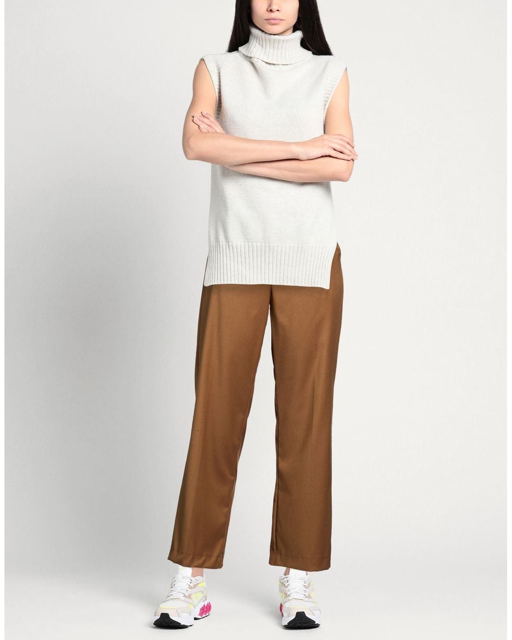 Nora Barth Brown Pants Polyester, Viscose, Wool, Elastane