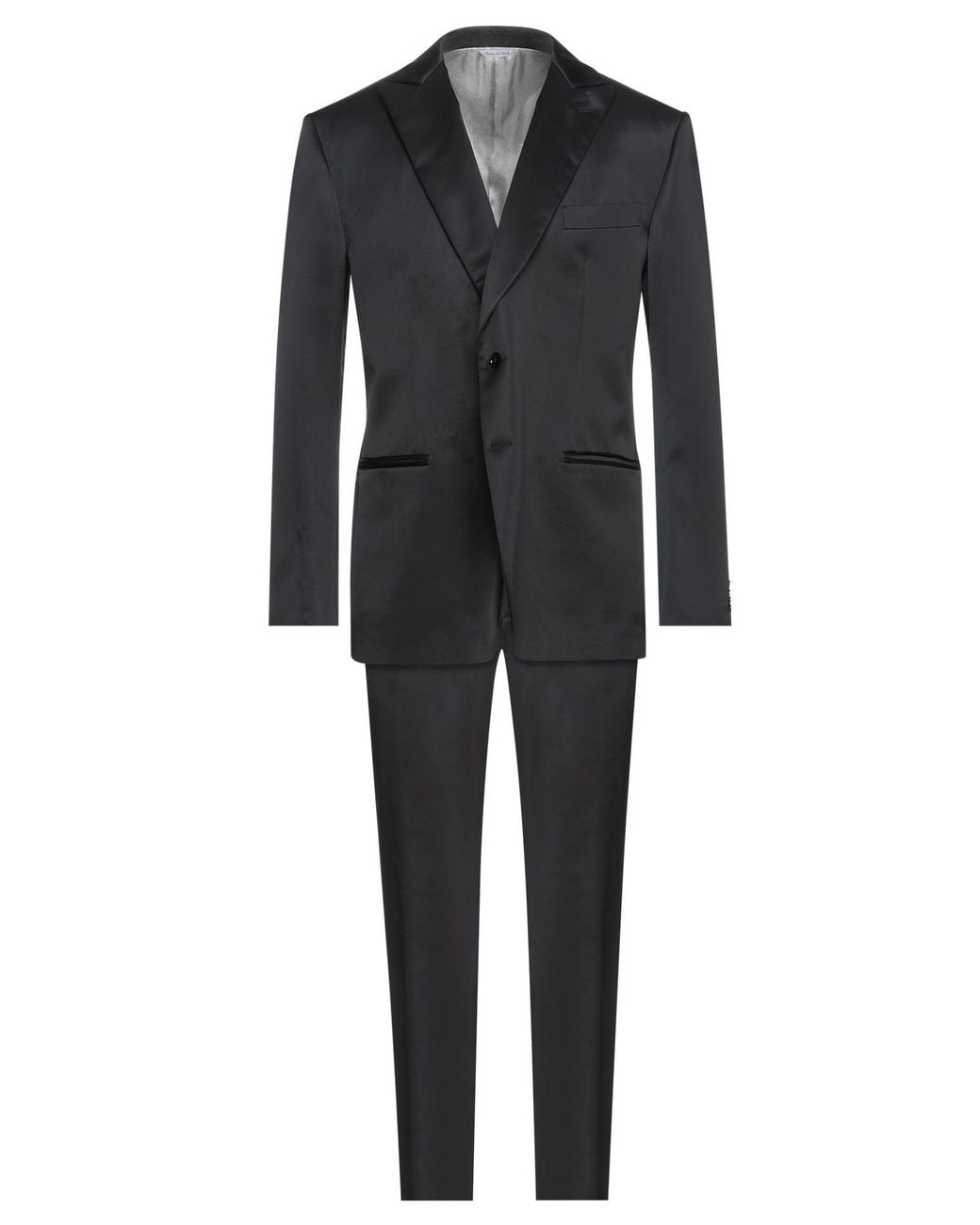 Tombolini Black Suit Viscose, Virgin Wool for men