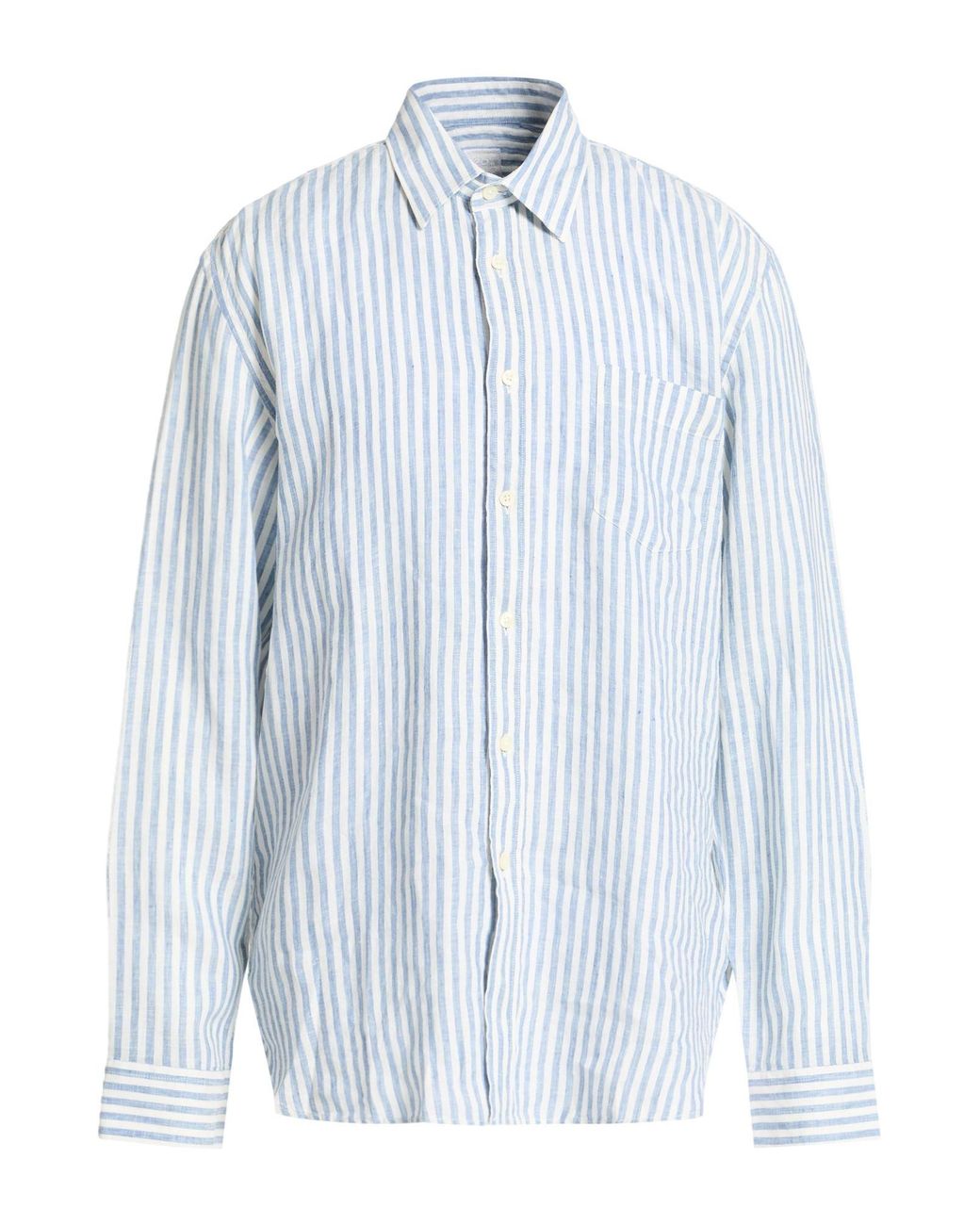 120% Lino Blue Shirt Linen for men