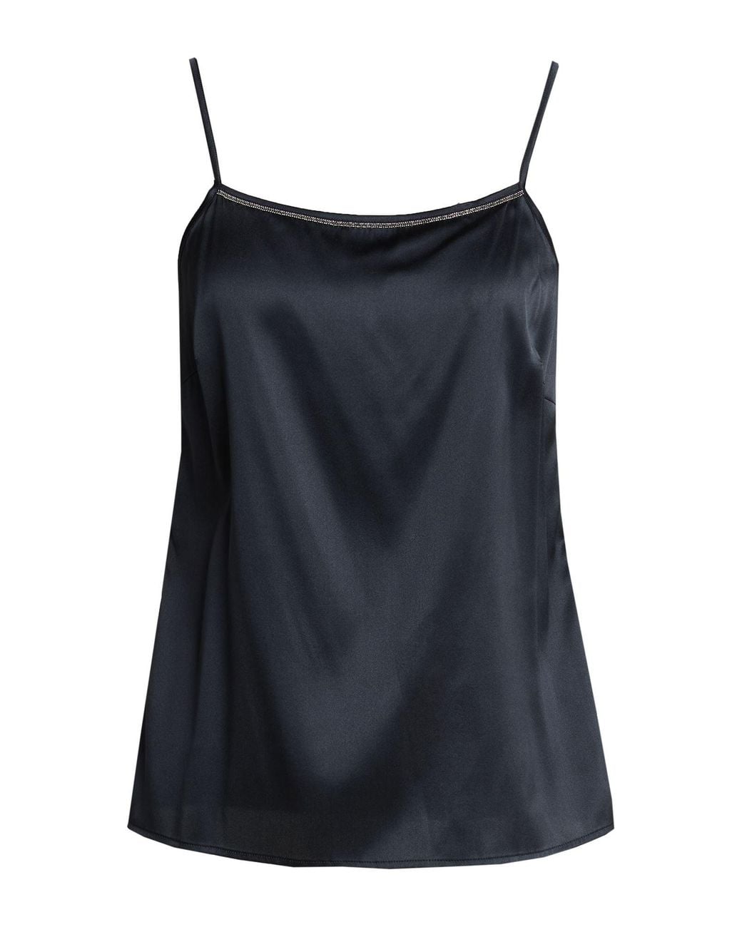 Peserico Black Midnight Top Silk, Elastane