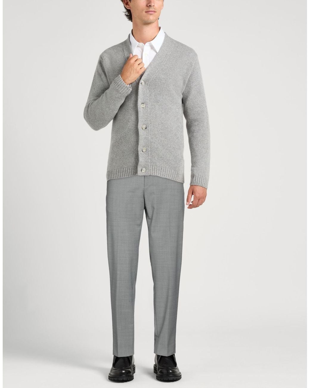 Liu Jo Gray Pants Polyester, Virgin Wool, Elastane for men