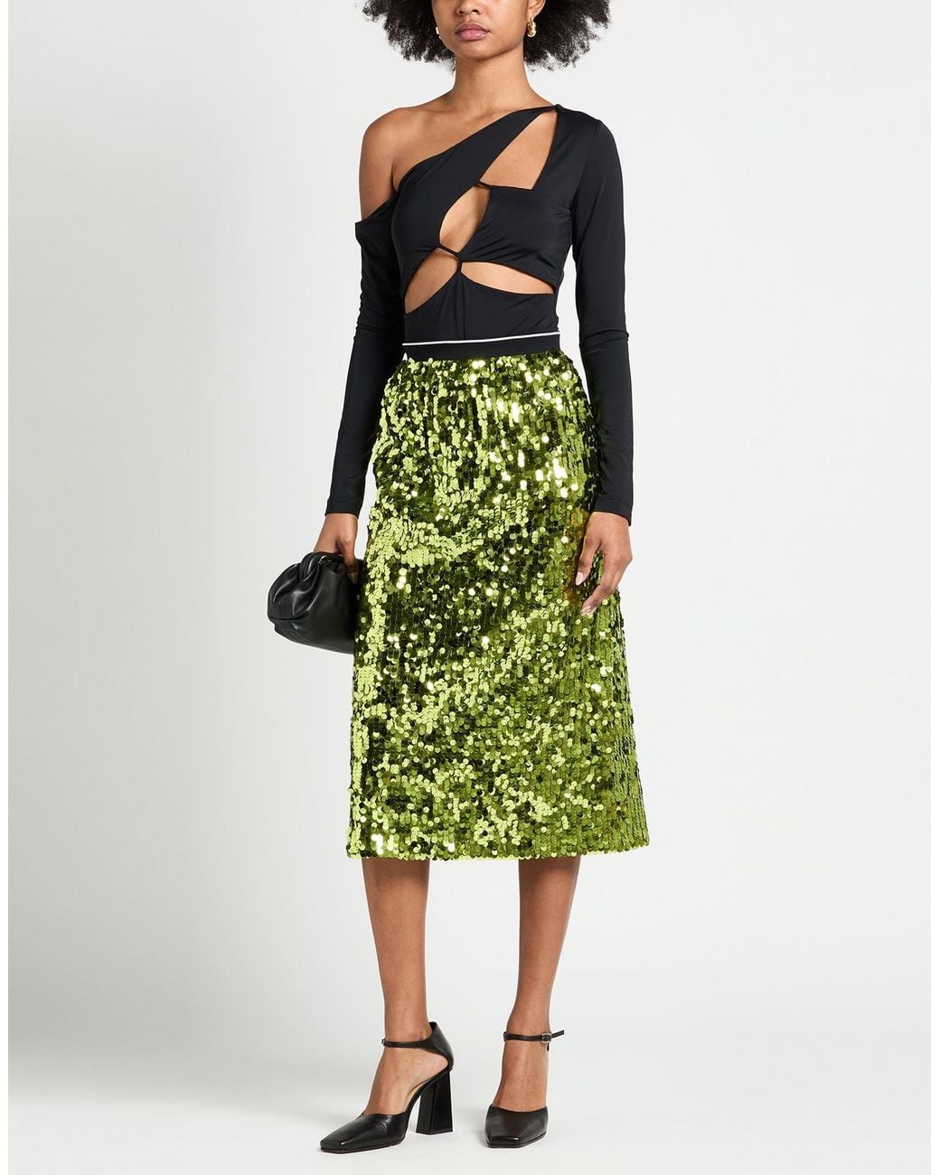 Plan C Green Midi Skirts
