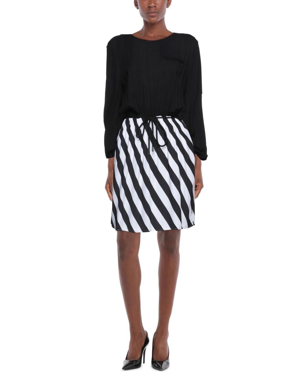 Manila Grace Black Midi Dress