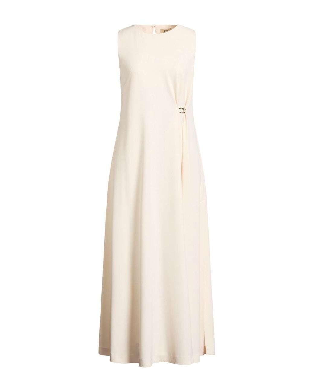 Herno White Maxi Dress Polyester, Elastane