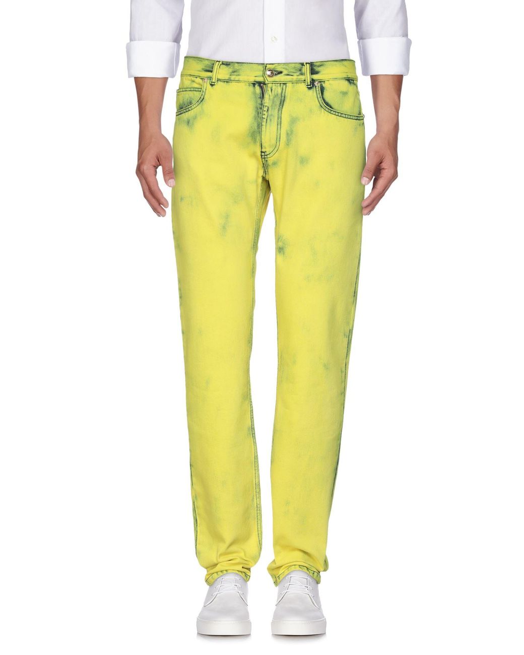 yellow denim pants