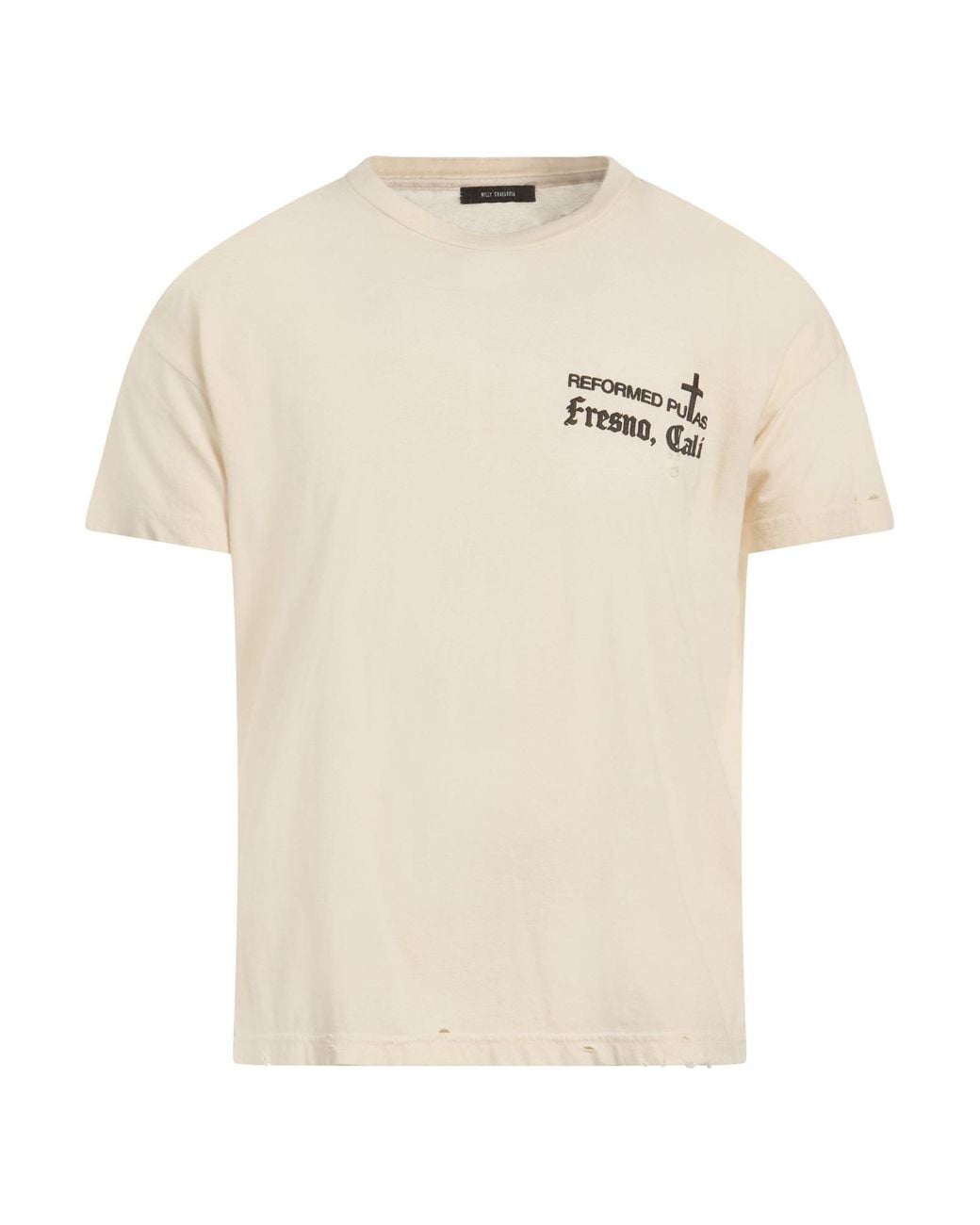 Willy Chavarria Natural Ivory T-Shirt Cotton for men