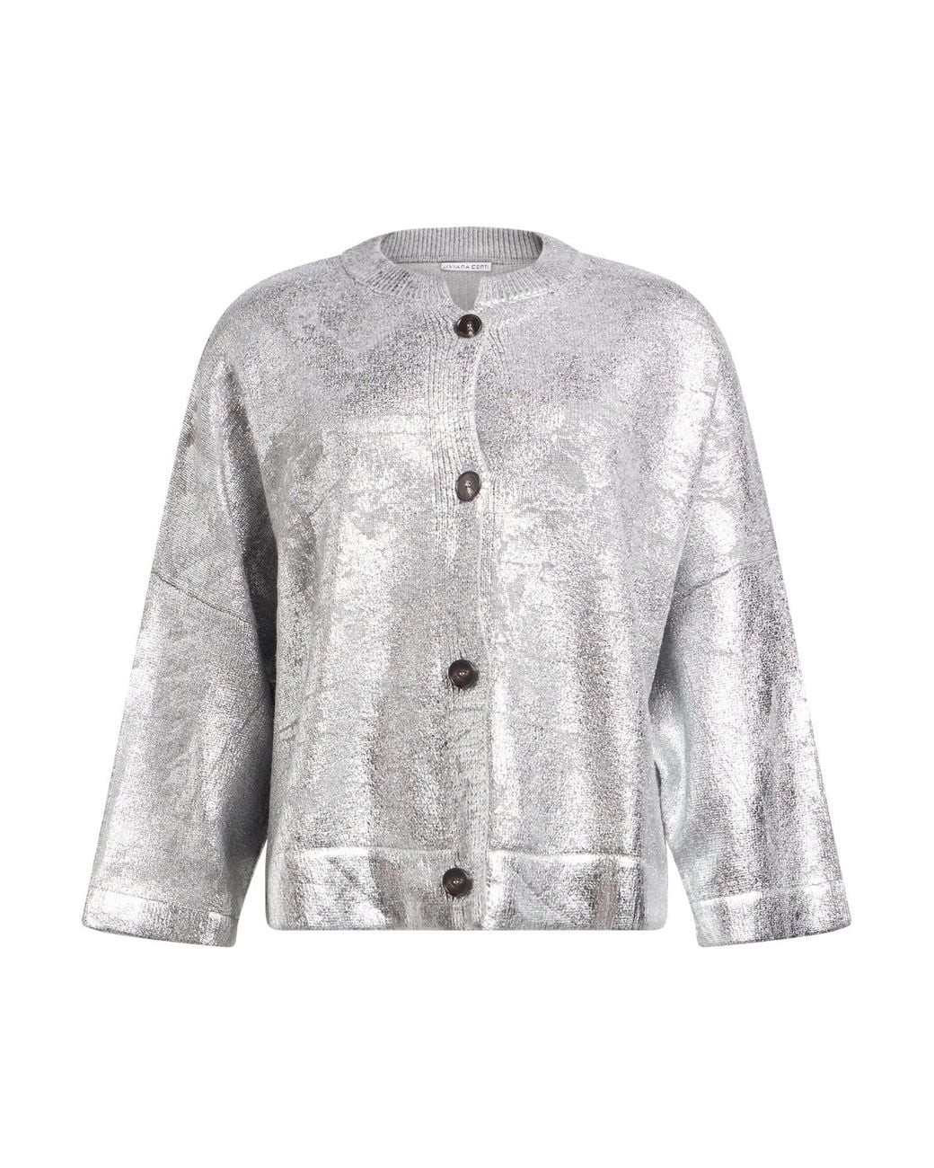 Liviana Conti Gray Cardigan Cashmere, Polyamide