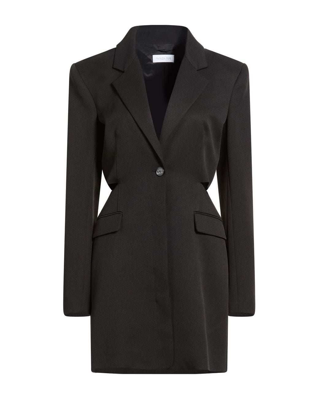 Patrizia Pepe Black Mini Dress Polyester, Elastane