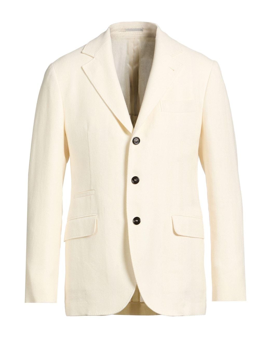Brunello Cucinelli Natural Blazer Linen, Silk, Virgin Wool, Cotton for men