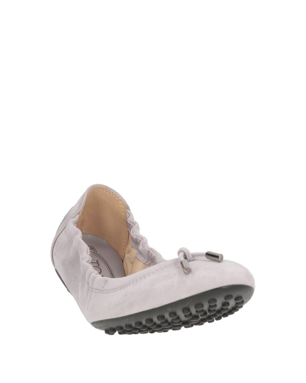 Tod's White Light Ballet Flats Leather