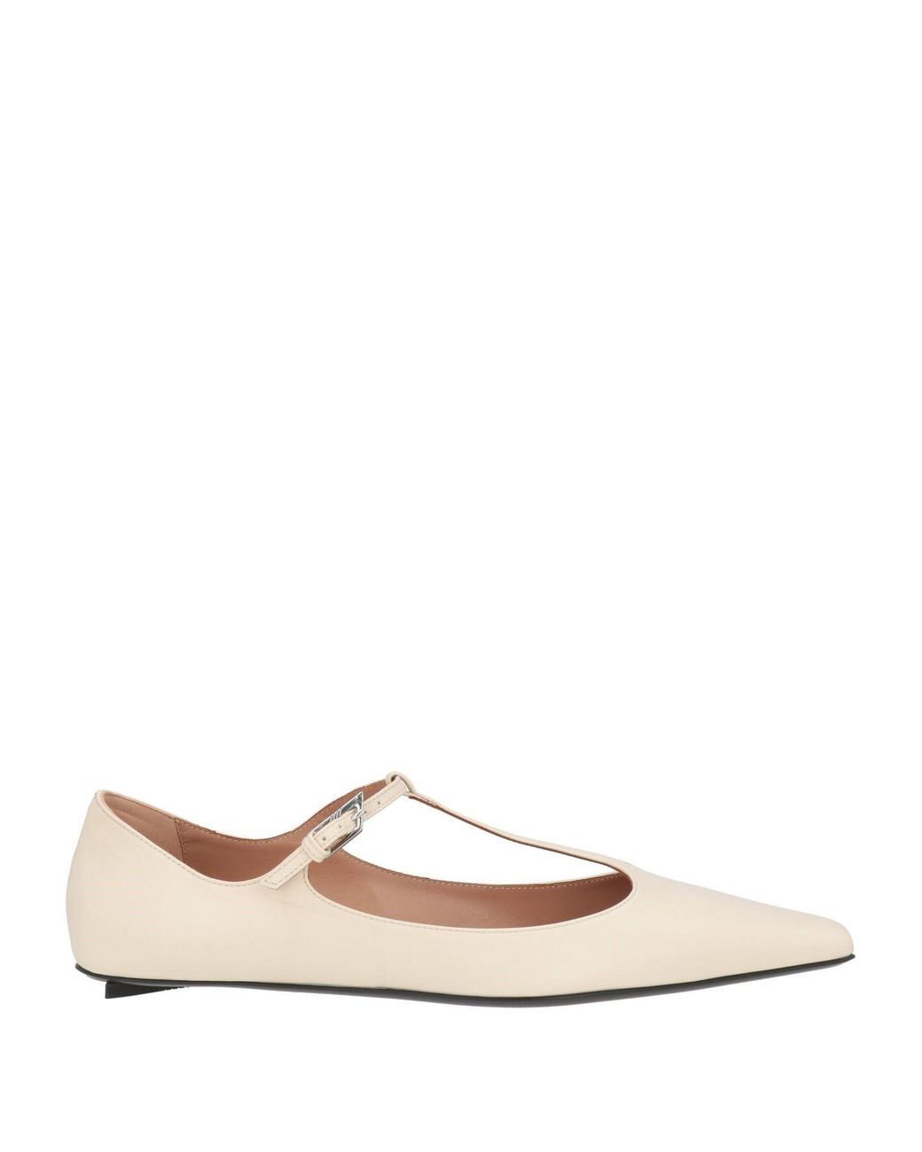 The Attico Natural Ivory Ballet Flats Leather