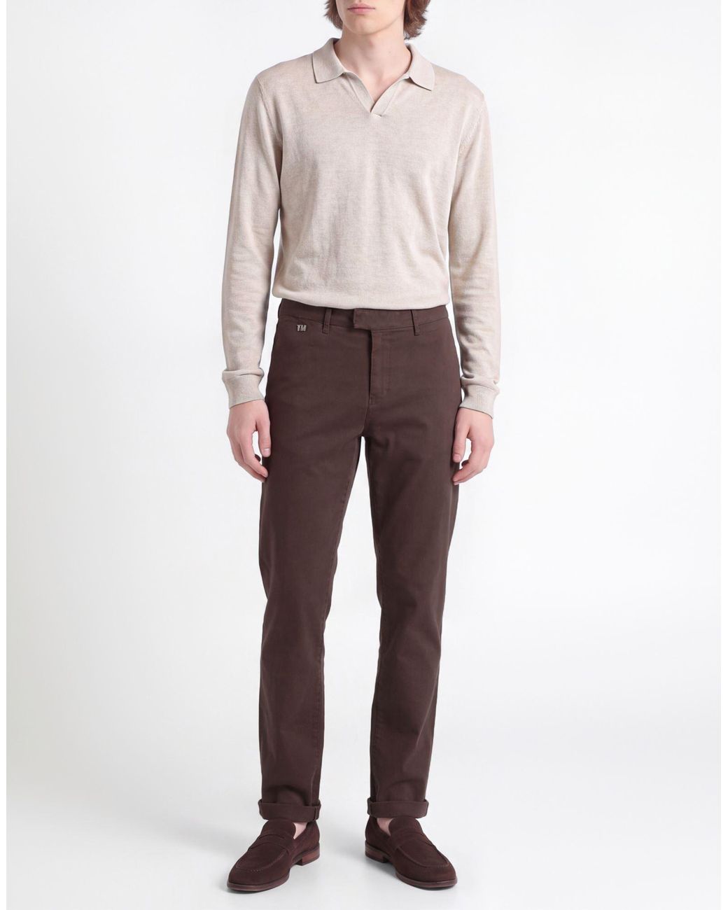 Tramarossa Brown Pants Cotton, Polyester, Elastane for men