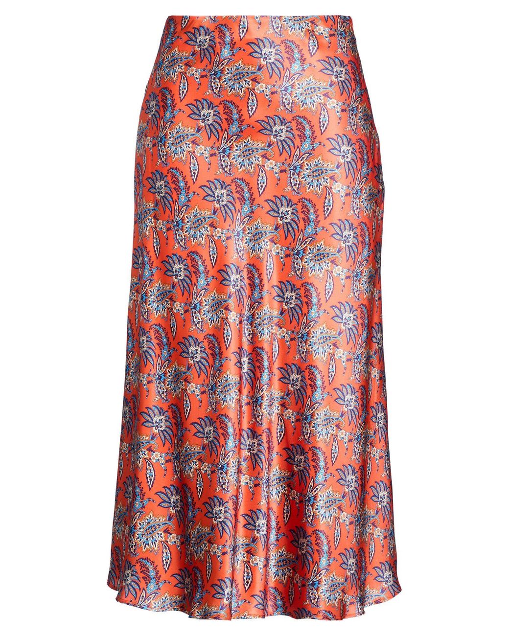 Really Wild Clothing Red Midi Skirt Silk
