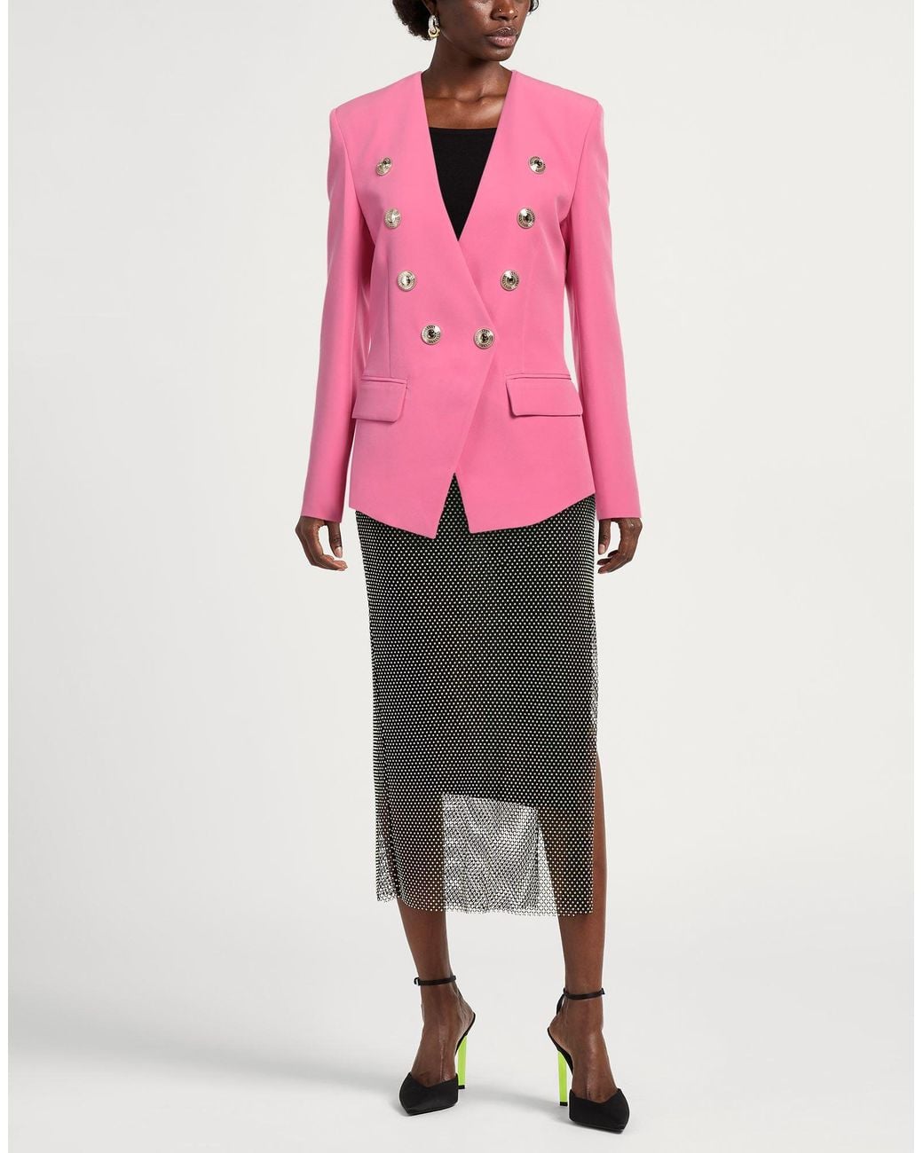 Gaelle Paris Pink Blazer Polyester, Elastane