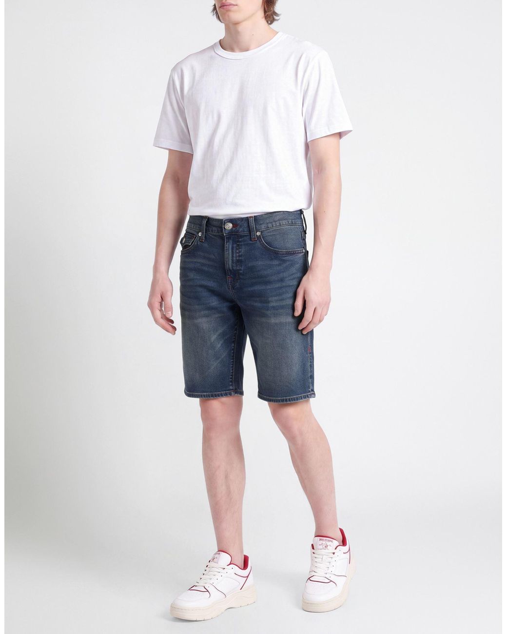 True Religion Blue Denim Shorts for men
