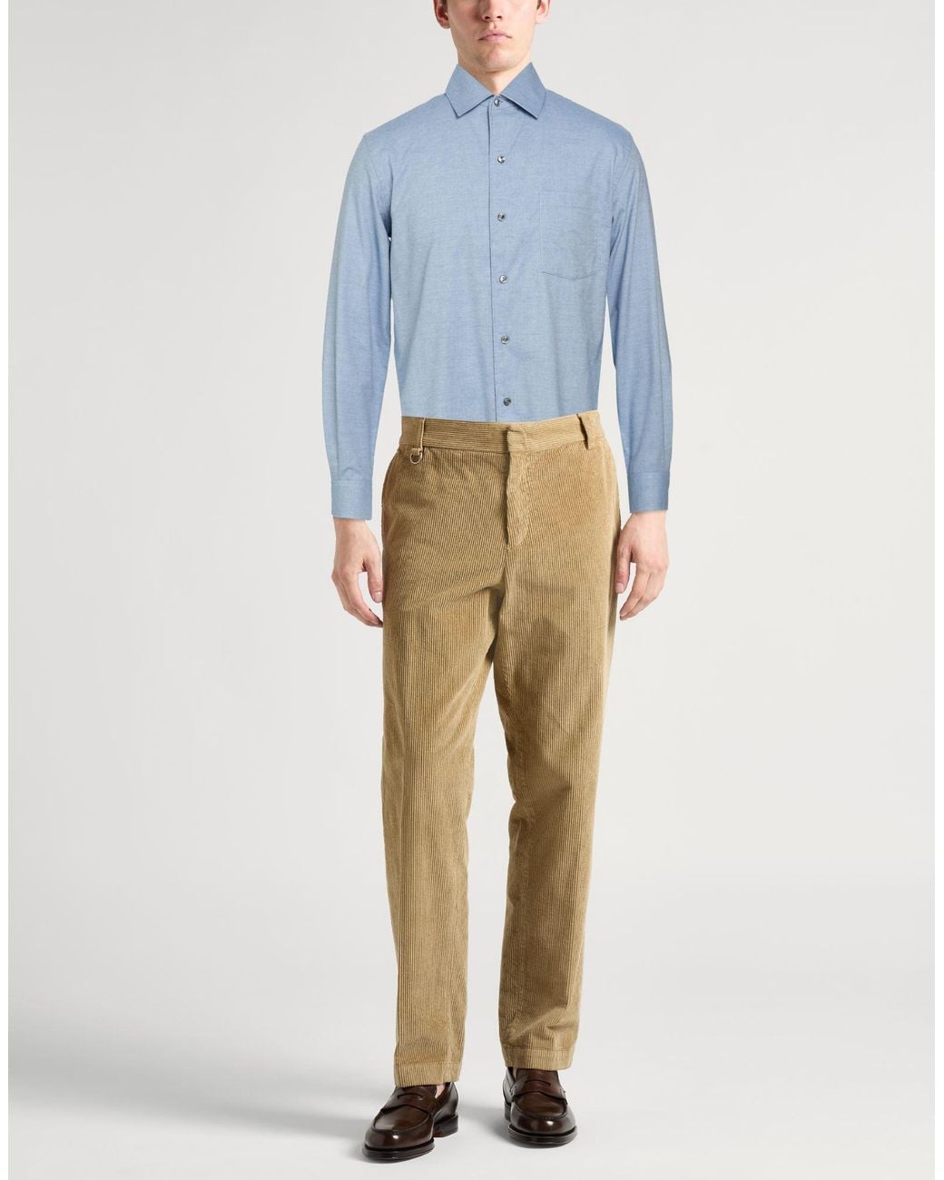 Agnona Blue Light Shirt Cotton, Cashmere, Metal for men