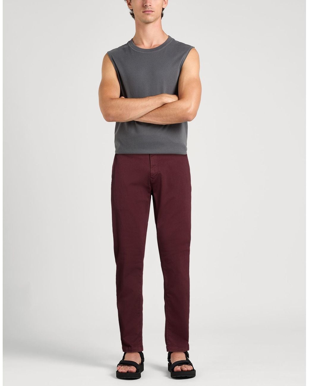 Replay Purple Pants Cotton, Elastomultiester, Elastane for men