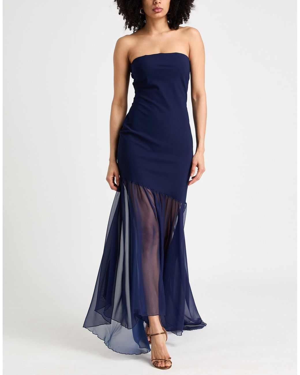 La Petite Robe Di Chiara Boni Blue Maxi Dress Polyamide, Elastane