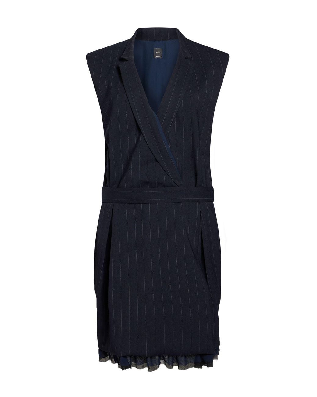 Pinko Blue Mini Dress Polyester, Wool, Elastane