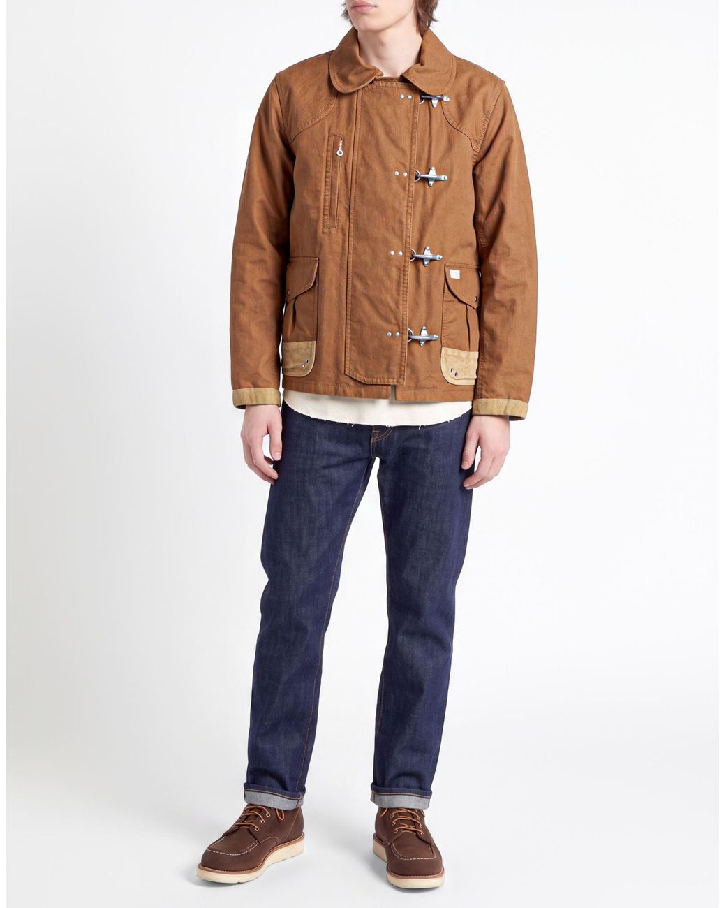 Fay Brown Jacket Cotton, Cow Leather for men
