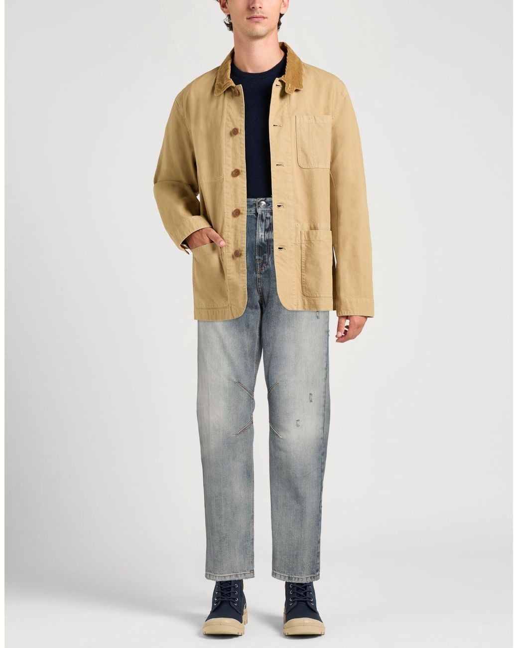 Eleventy Gray Distressed Tapered Jeans for men