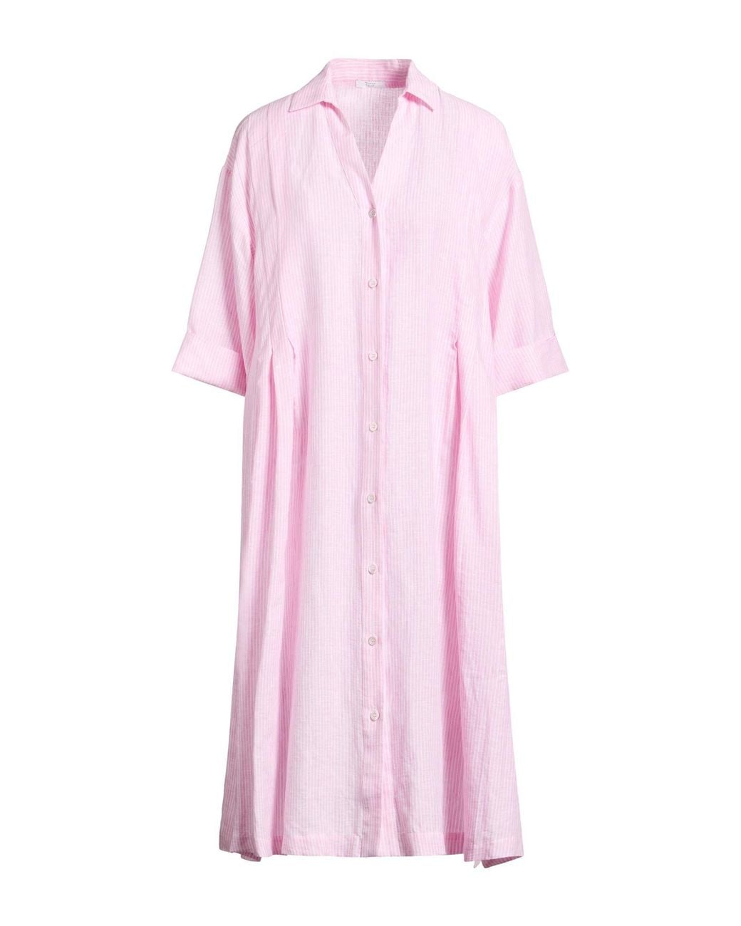 Peserico Pink Midi Dress Linen