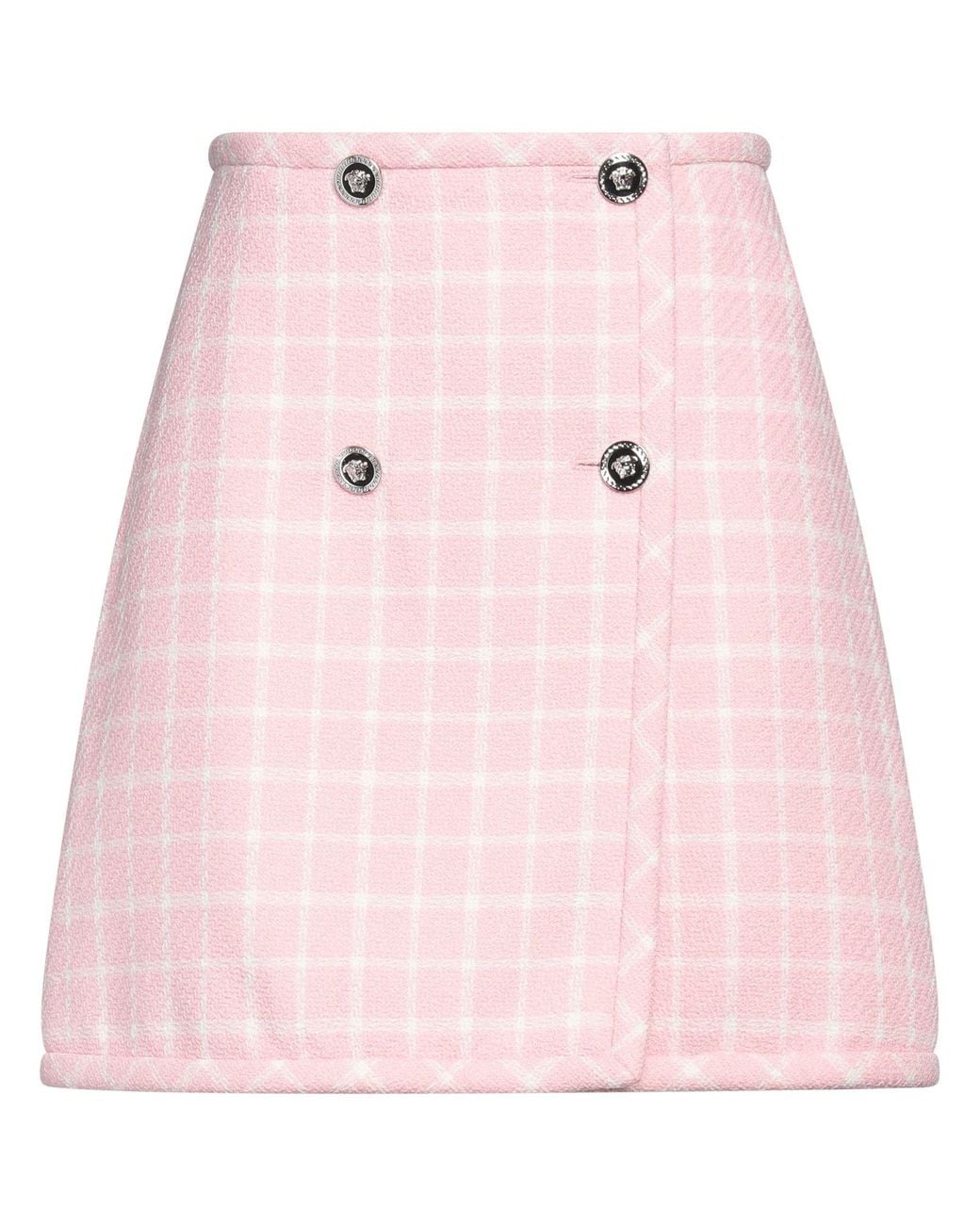 Versace Pink Mini Skirt Virgin Wool, Polyamide