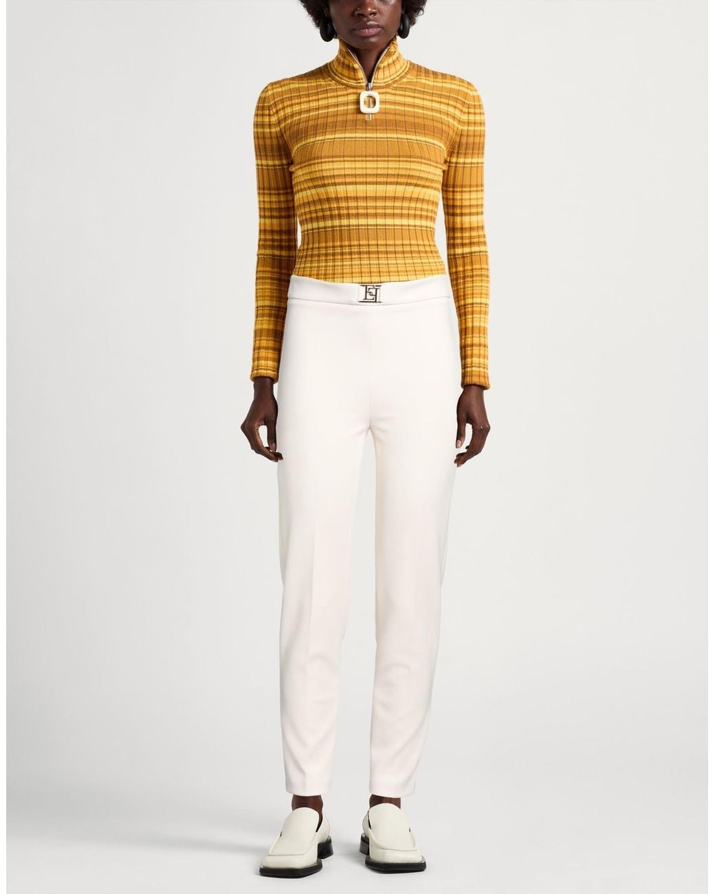 Elisabetta Franchi White Trouser