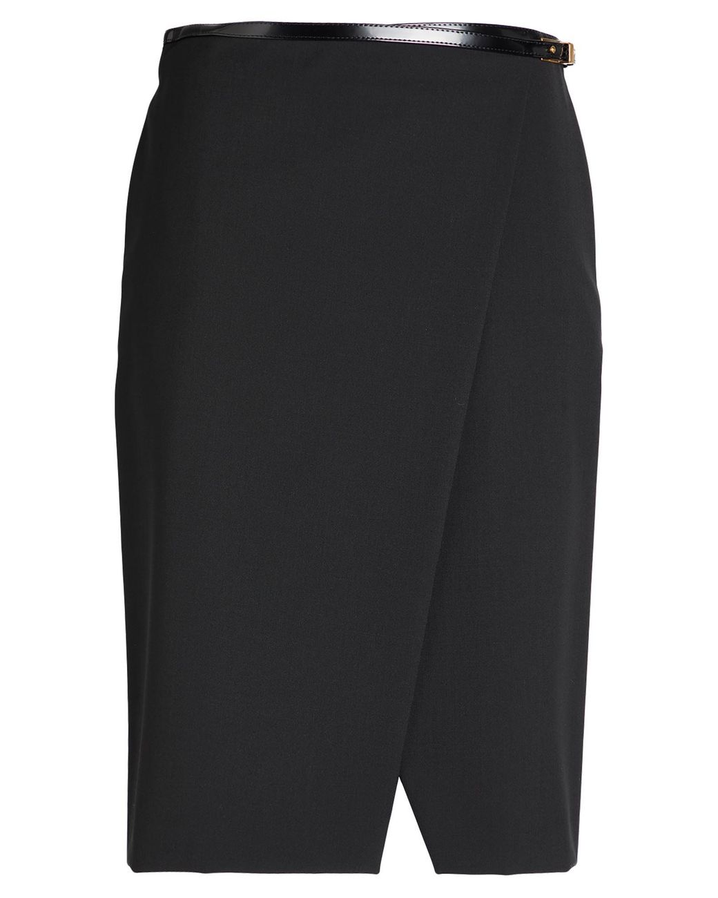Philosophy Di Lorenzo Serafini Black Midi Skirt Polyester, Virgin Wool, Elastane, Polyurethane Resin