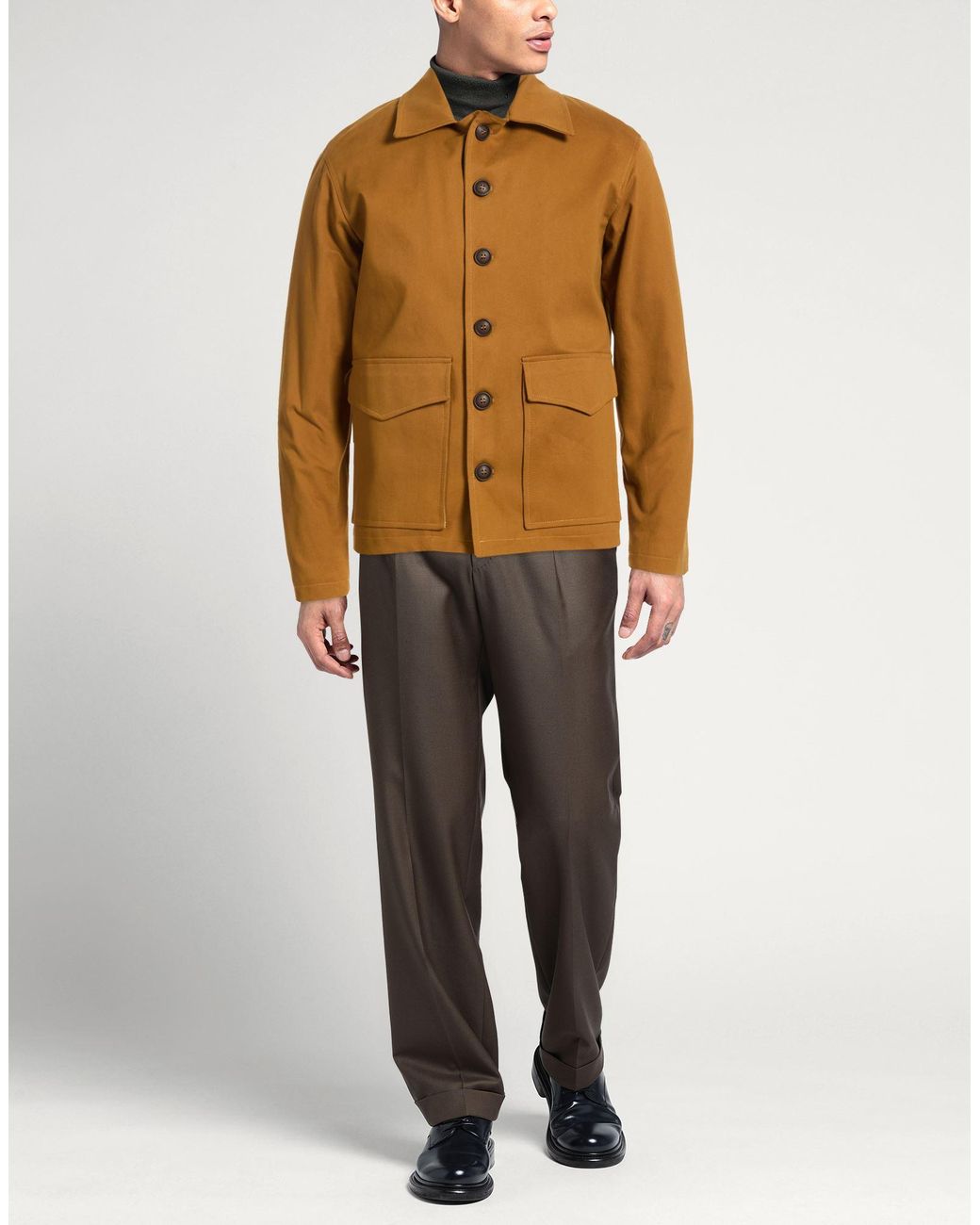 Exte Brown Marigold Jacket Cotton, Elastane for men