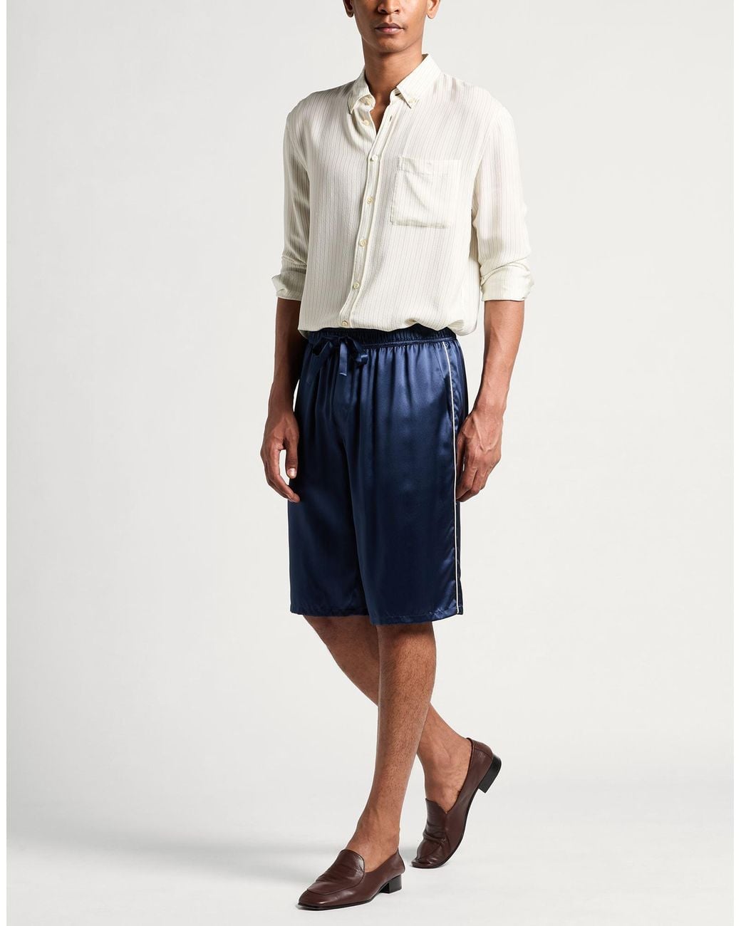Dolce & Gabbana Blue Shorts & Bermuda Shorts Silk, Polyester