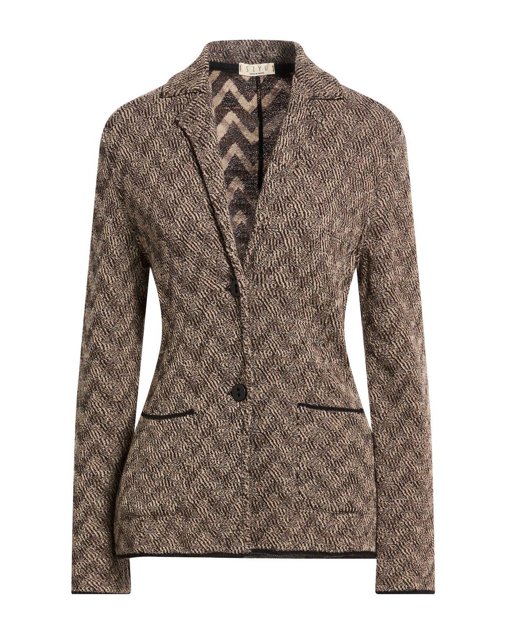Siyu Brown Dark Blazer Merino Wool