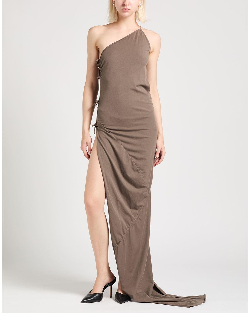 Rick Owens Brown Khaki Maxi Dress Cotton