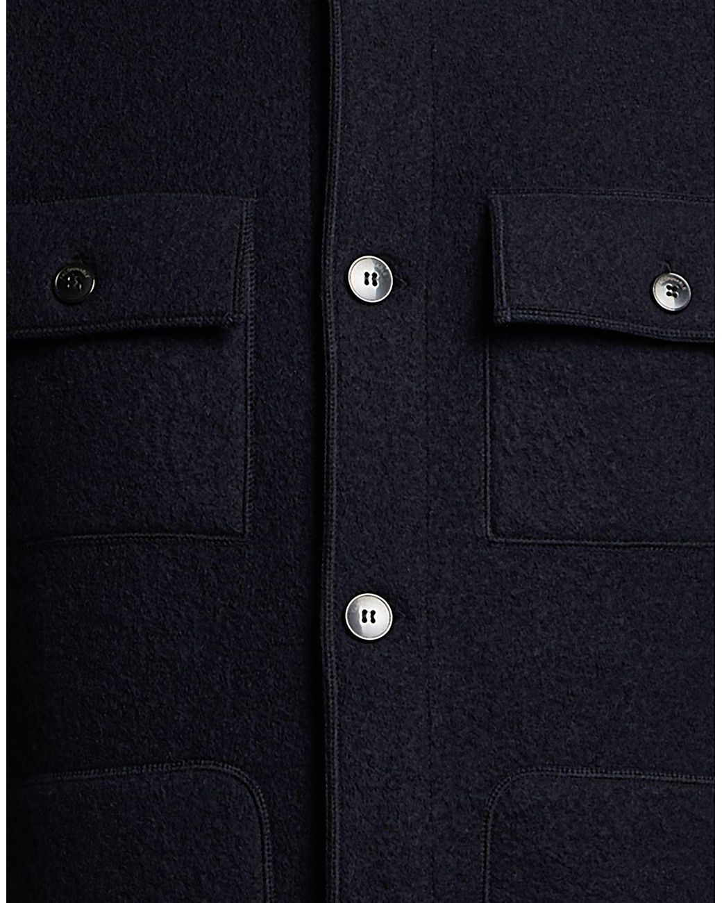 Façonnable Blue Midnight Jacket Wool for men