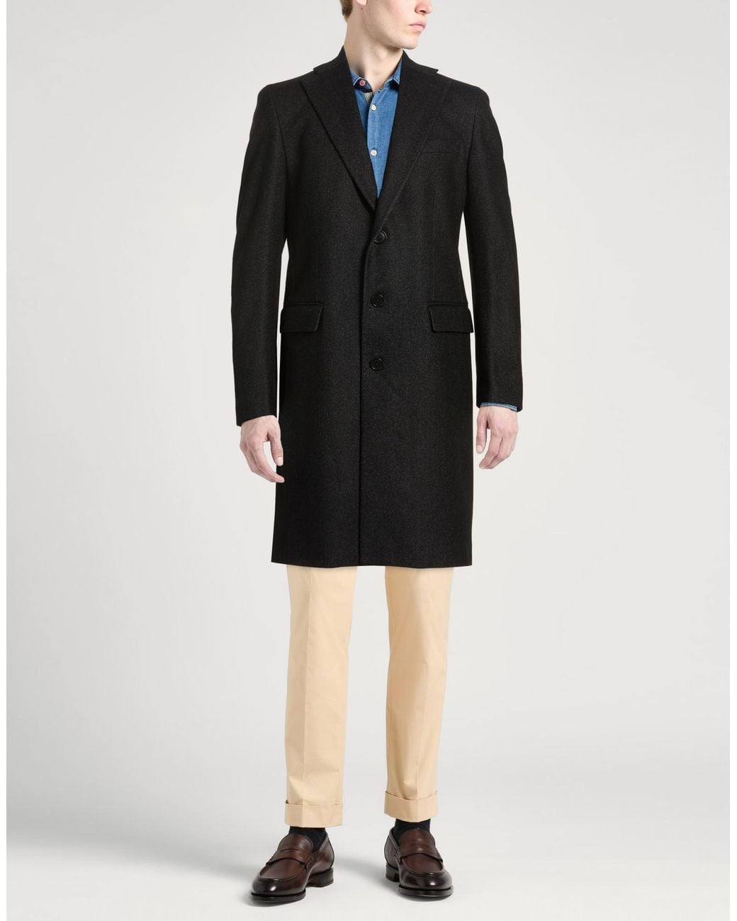 Tombolini Black Coat Wool for men