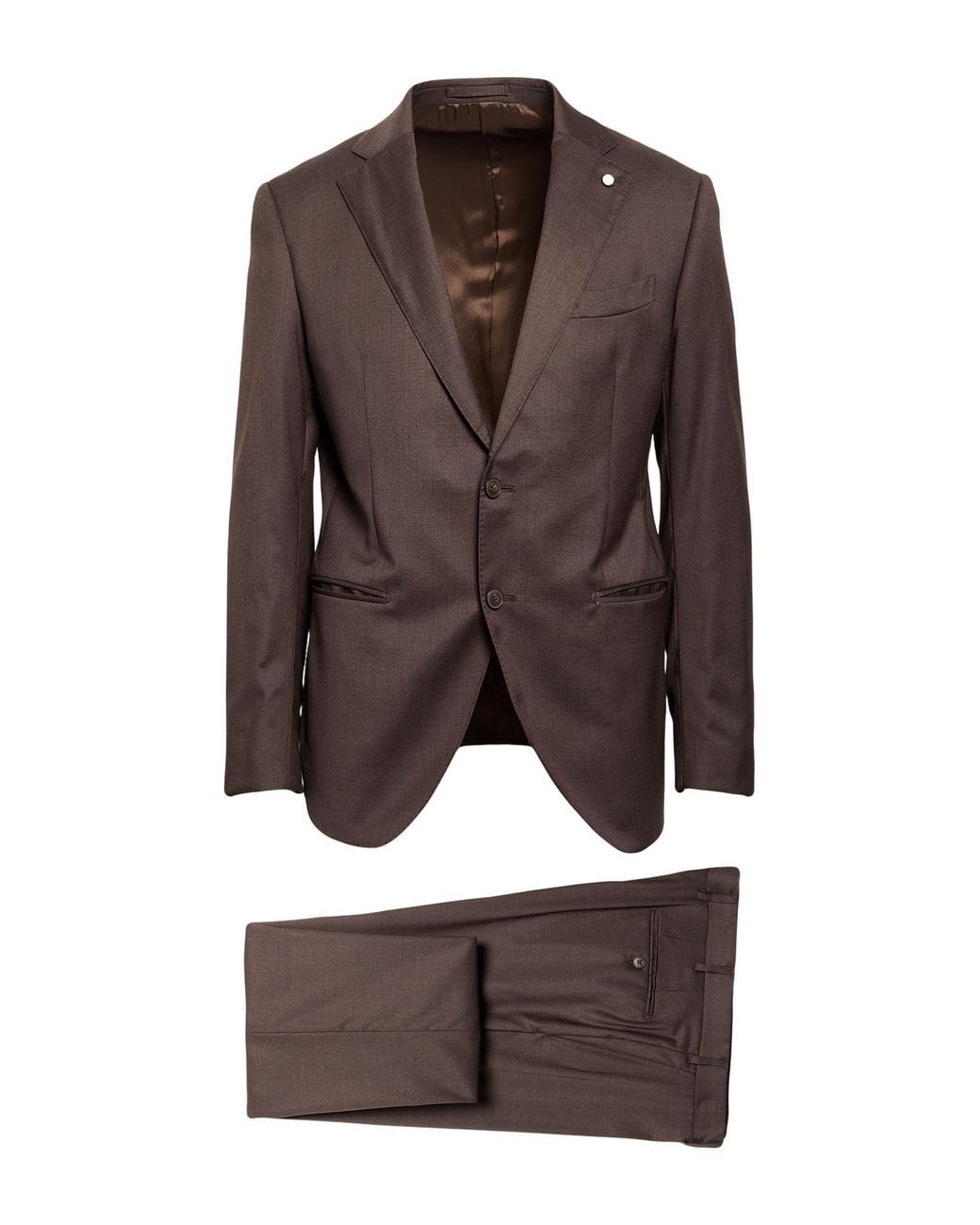 Luigi Bianchi Brown Chocolate Suit Virgin Wool for men
