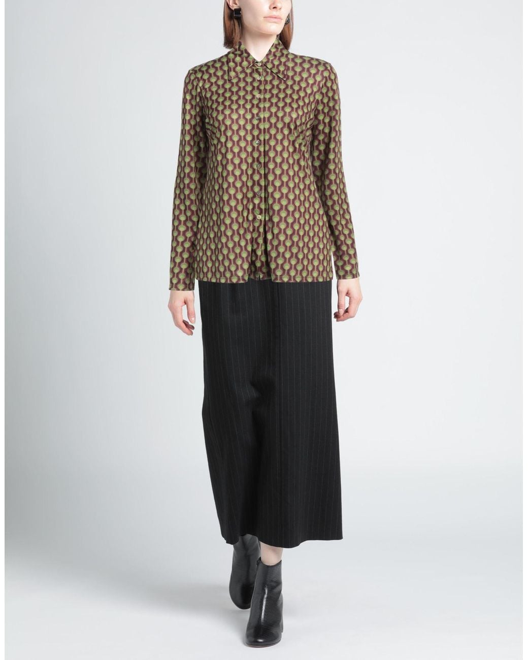 Maliparmi Brown Lime Shirt Polyester