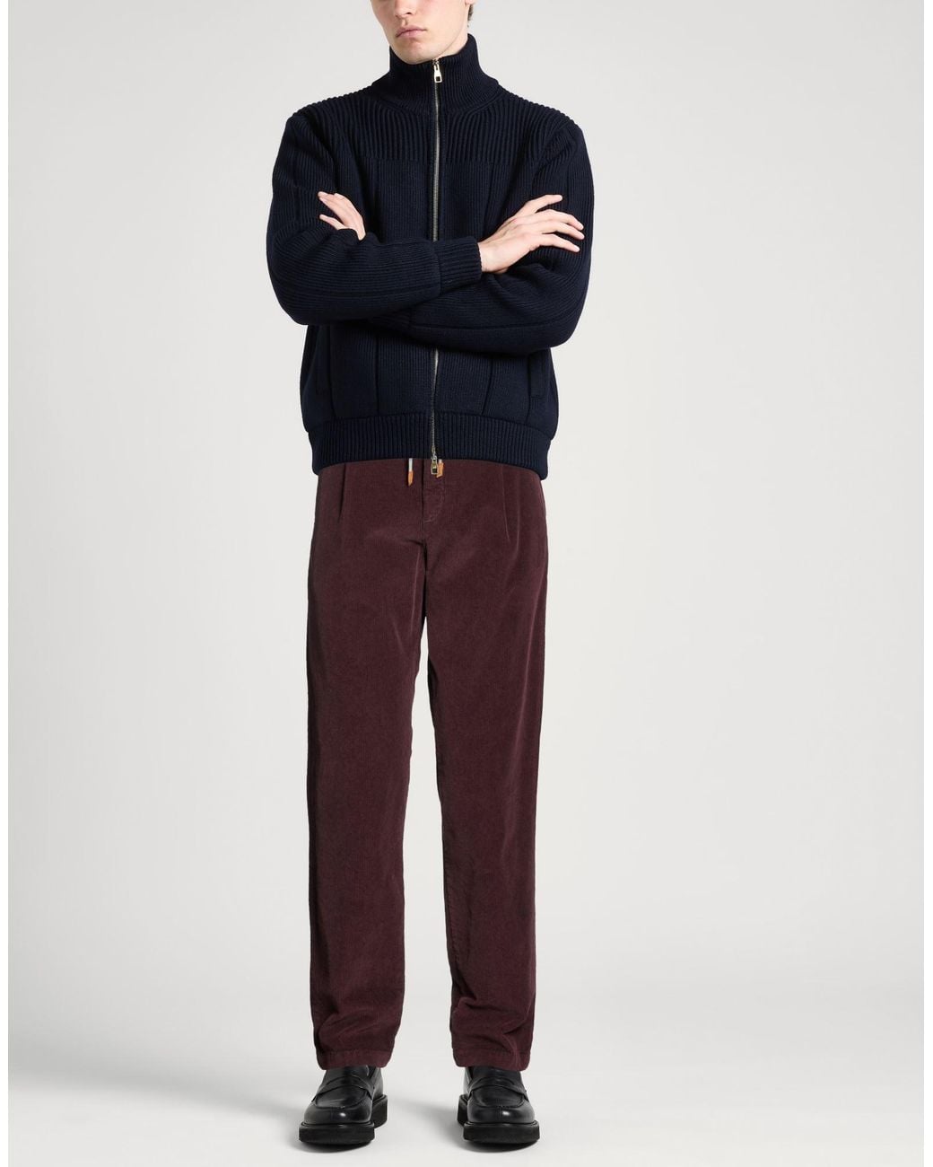 Eleventy Purple Burgundy Pants Cotton, Elastane for men