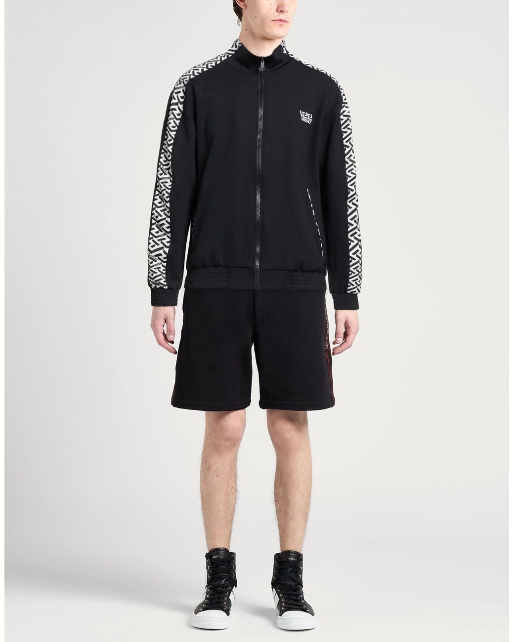 Versace Black Sweatshirt Polyamide, Elastane for men