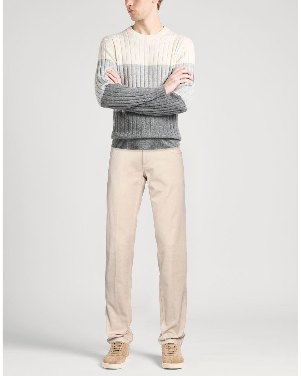 Trussardi Natural Pants Cotton for men