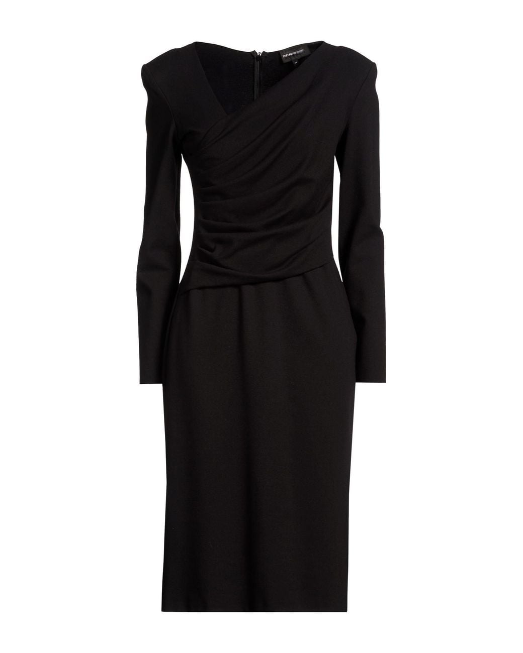 Emporio Armani Black Midi Dress Viscose, Polyamide, Elastane