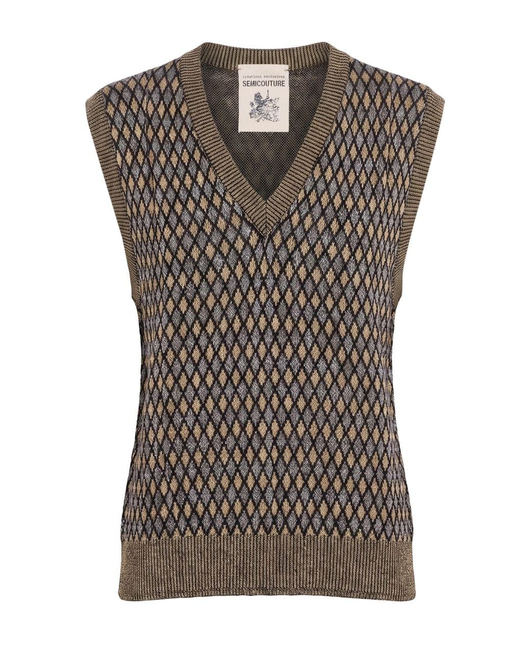 Semicouture Gray Sweater Viscose, Polyester, Virgin Wool