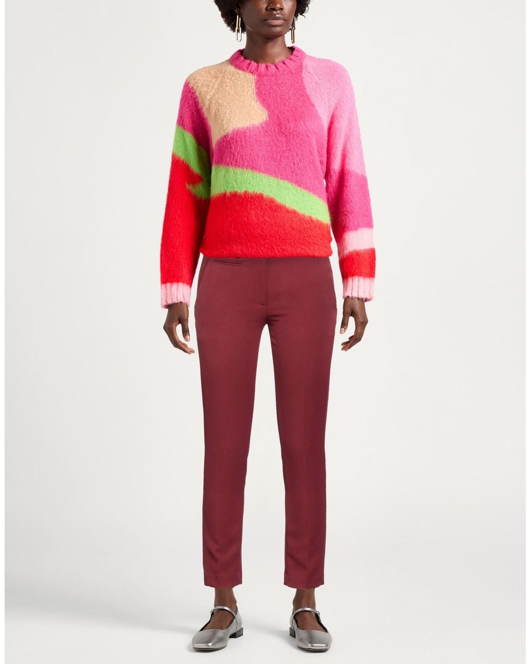 Dondup Red Pants Polyester, Elastane