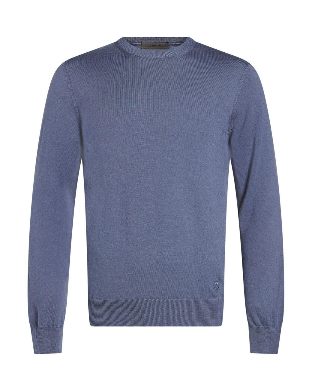 Corneliani Blue Sweater Virgin Wool for men